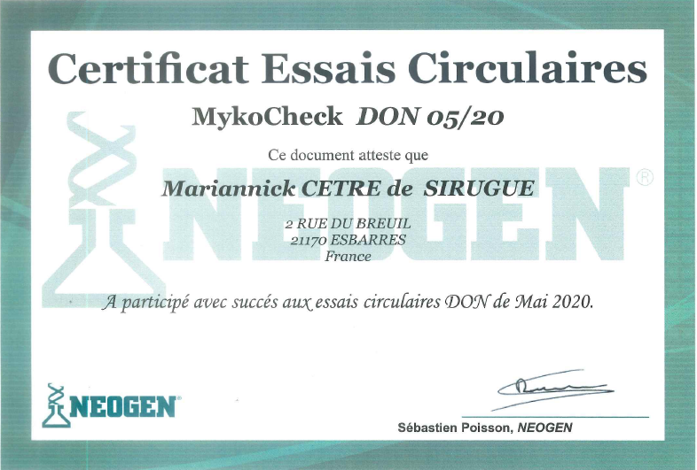 Certificat Mykocheck Don 05 2020